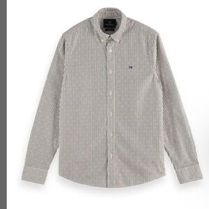 Scotch & Soda black and white stripe button down oxford shirt Size Medium